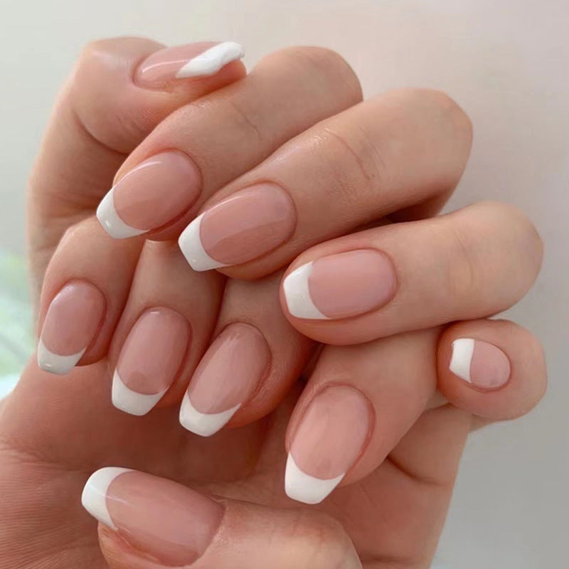 24pcs/Set Classic White French Press-On Nails