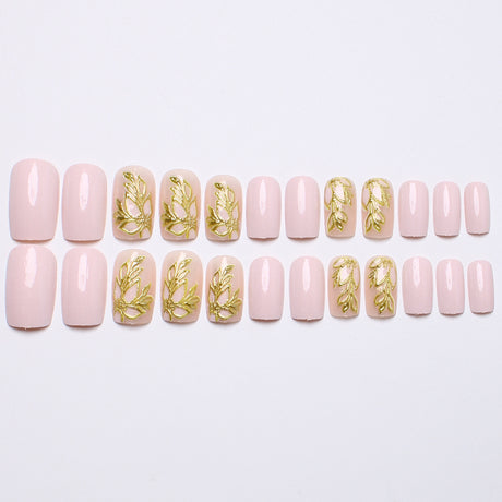 24pcs/Set Gold Foil Butterfly Press-On Nails