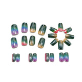 24pcs/Set Multicolor Chrome Gradient Press-On Nails