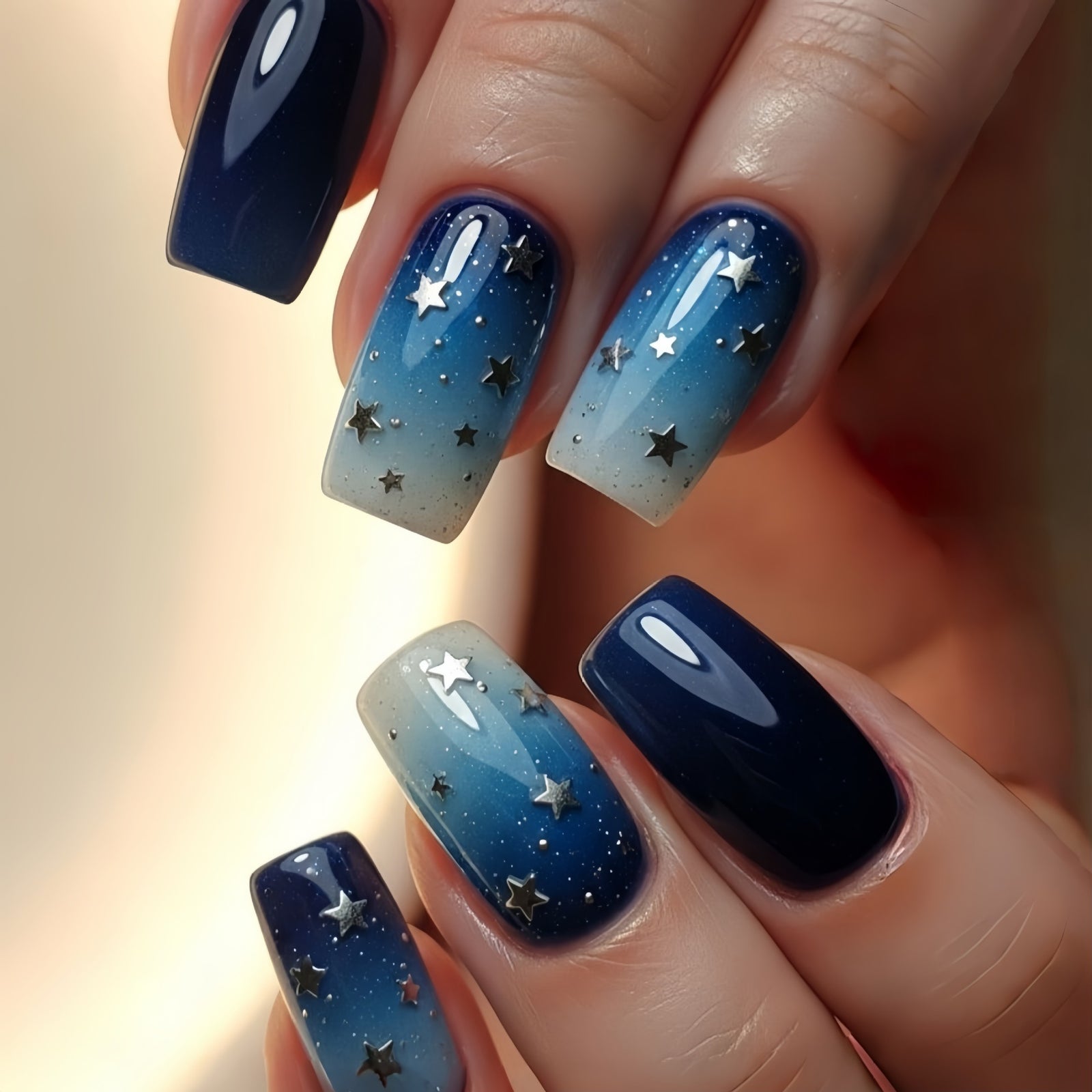 24pcs/Set Green & White Color-Block Four-Leaf Clover Press-On Nails