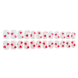 24pcs/Set White Heart Press-On Nails