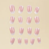 24pcs/Set White Gradient Press-On Nails