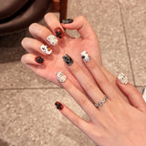 (Handmade) 10pcs/Set Pumpkin Bone Talon Press-On Nails