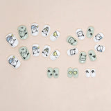 24pcs/Set Scruffy Dog and Little Yellow Chick Press-On Nails For Kids