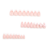 24pcs/Set Flowers Bowknots Press-On Nails