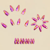 24pcs/Set 3D Faceted Diamond Press-On Nails