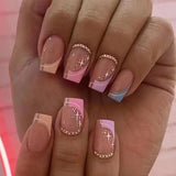 24pcs/Set Colorful Starburst French Press-On Nails