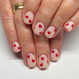 24pcs/Set White Heart Press-On Nails