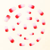 24pcs/Set Pink Gradient Glitter Press-On Nails