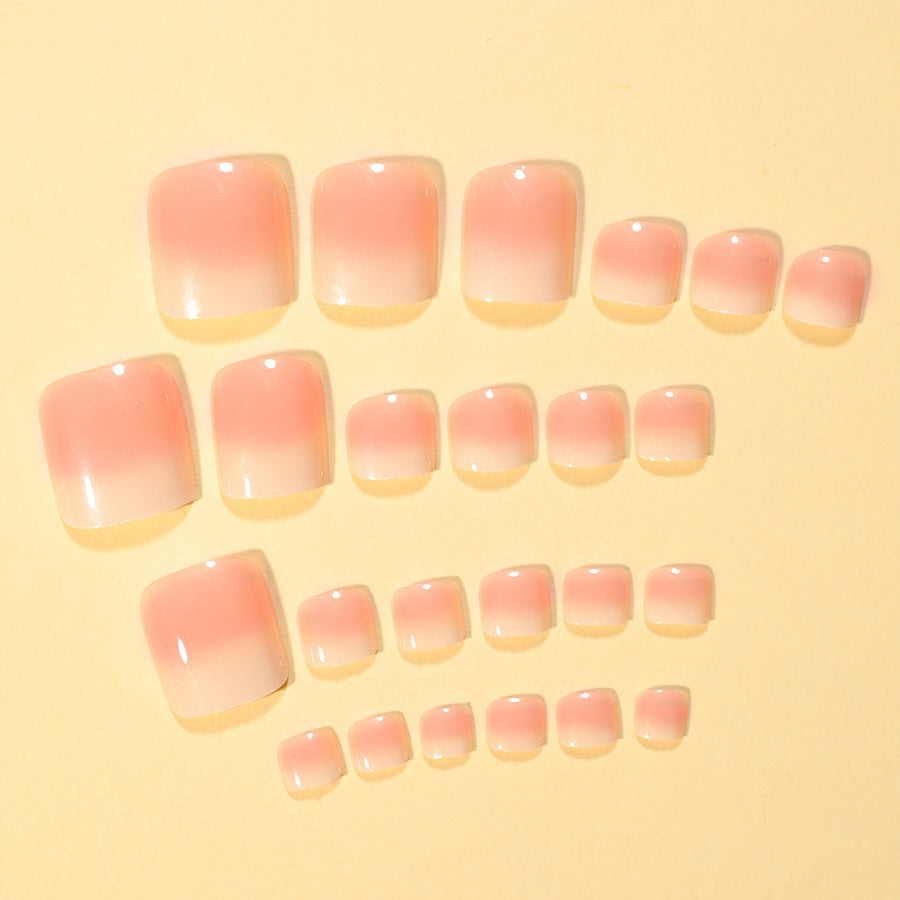 24pcs/Set Nude Gradient Press On Toe Nails