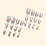 24pcs/Set French Cat Eye Press-On Nails