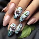 24pcs/Set Pure Lily Press-On Nails