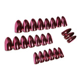 24pcs/Set Red Chrome Press-On Nails