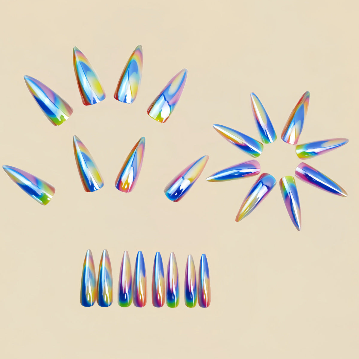 24pcs/Set Electroplated Gold Press-On Nails