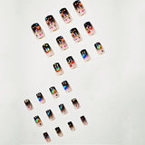 24pcs/Set Rainbow Gradient Heart Press-On Nails