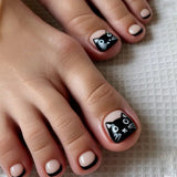 24pcs/Set Black Cat Press On Toe Nails