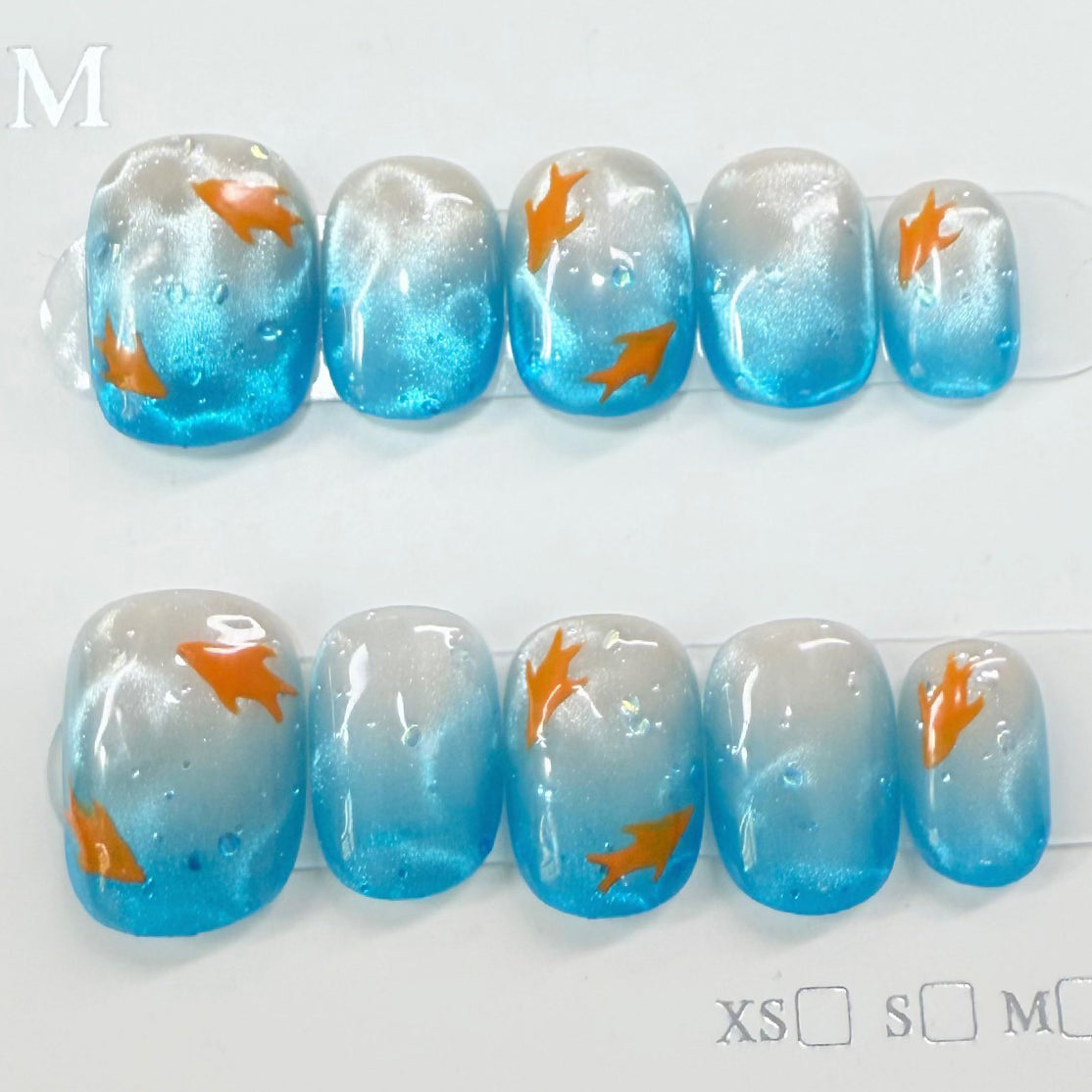 (Handmade) 10pcs/Set Deep Sea Fish Press-On Nails