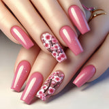 24pcs/Set Pink Peach Blossom Press-On Nails