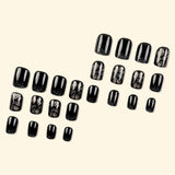 24pcs/Set Black Butterfly Press-On Nails