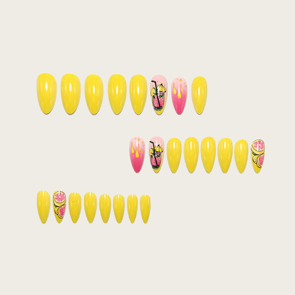 24pcs/Set Energetic Fruit Theme Press-On Nails
