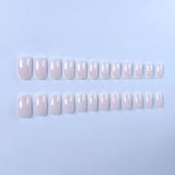 24pcs/Set White Edge French Press-On Nails