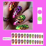 24pcs/Set Gradient Leopard Print Press-On Nails