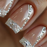 24pcs/Set Silver Glitter French Press-On Nails
