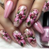 24pcs/Set Flower Press-On Nails