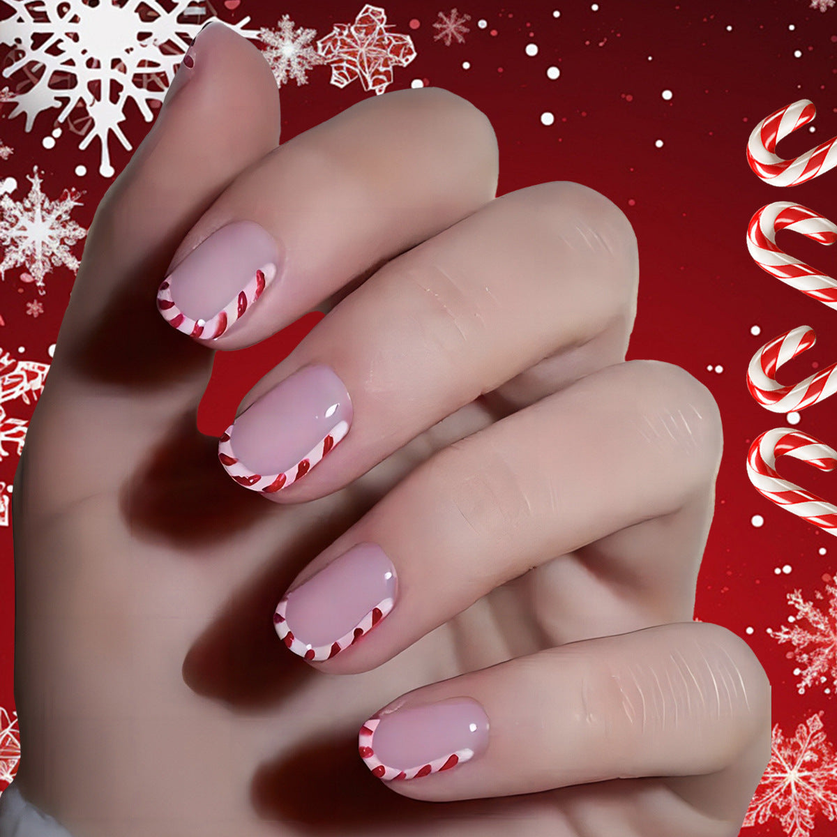 24pcs/Set Christmas Press-On Nails