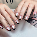 24pcs/Set French Cat Eye Press-On Nails