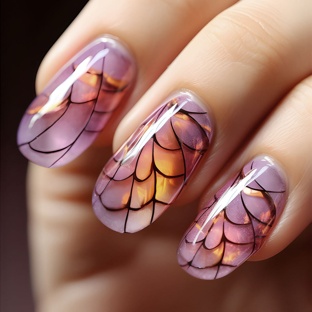 24pcs/Set Butterfly Wings Press-On Nails