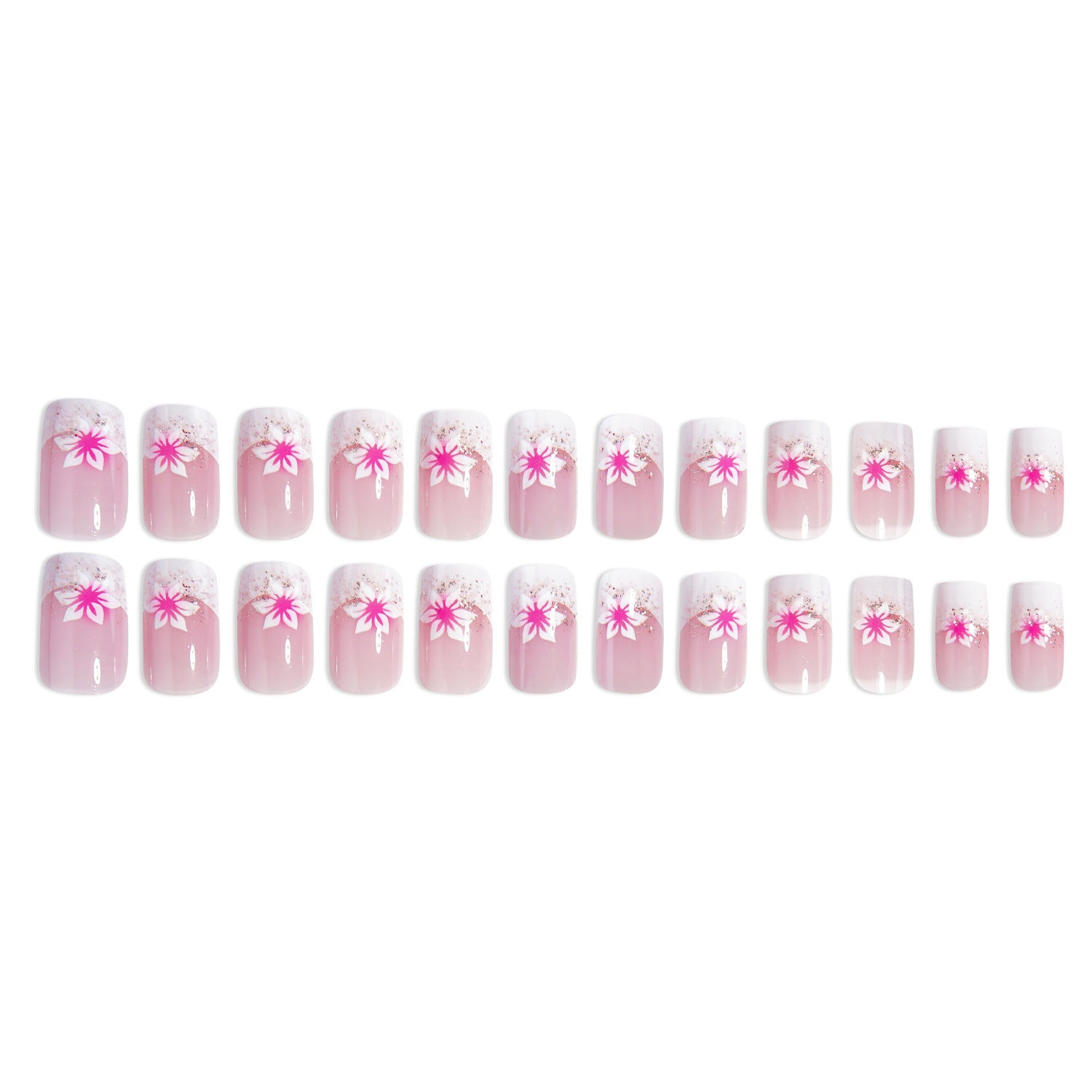 24pcs/Set Sparkling Petals Press-On Nails