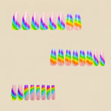 24pcs/Set Multicolor Tie-Dye Stripes Press-On Nails