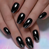 24pcs/Set Chrome Shiny Light Blue Press-On Nails