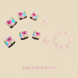 24pcs/Set Butterfly Floral French Press On Toe Nails