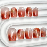 (Handmade) 10pcs/Set Pink Cat Eye Ombre Press-On Nails