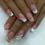 24pcs/Set Nude French Tips Press-On Nails