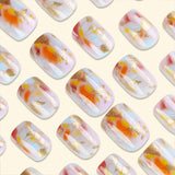 24pcs/Set Gradient Glitter Ginkgo Press-On Nails