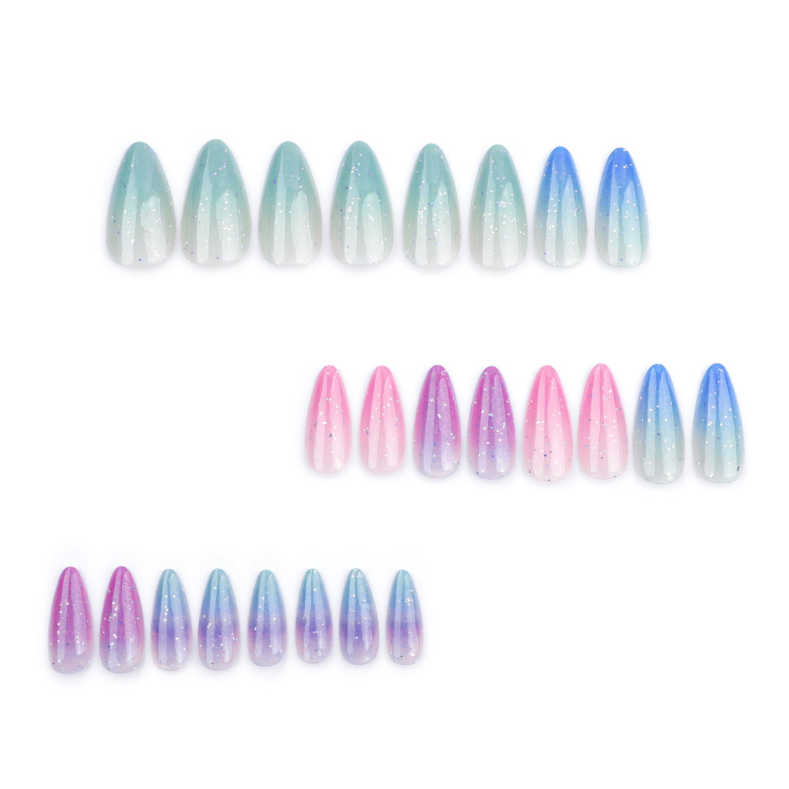 24pcs/Set Iridescent Pearl Cat Eye Press-On Nails
