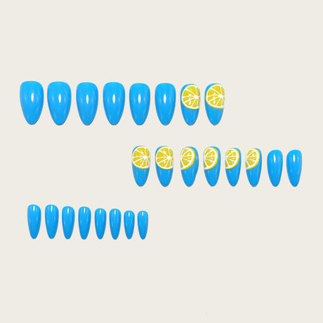 24pcs/Set Yellow Lemon Press-On Nails