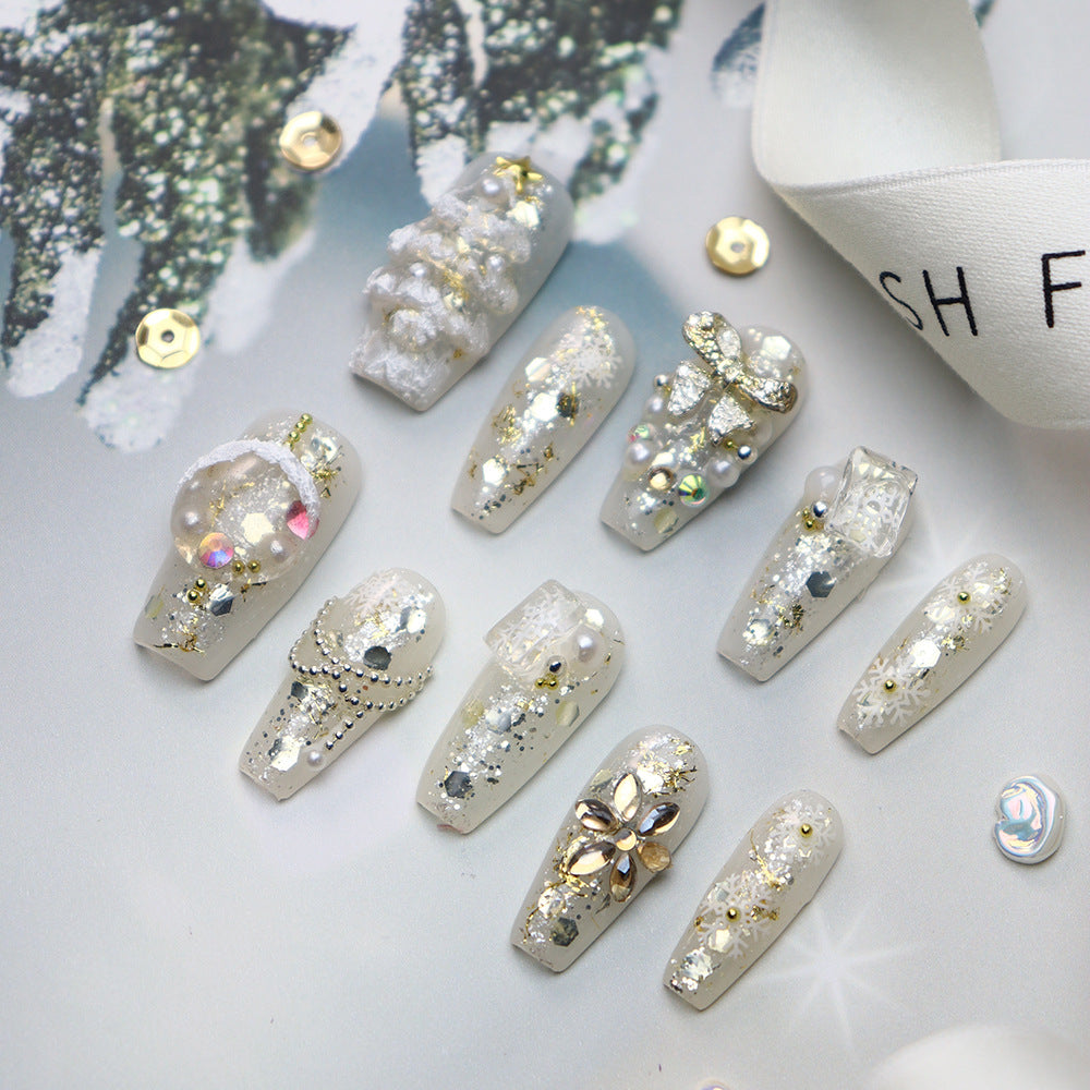 10pcs/Set 3D Christmas Press-On Nails