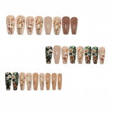 24pcs/Set Botanical Flowers Press-On Nails