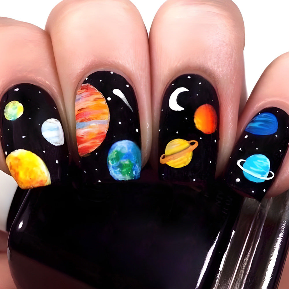 24pcs/Set Cosmic Stars and Moon Press-On Nails