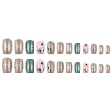 24pcs/Set Sparkling Lucky Clover Press-On Nails