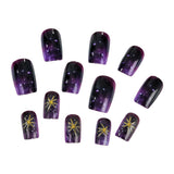 24pcs/Set 3D Gilded Gold Starburst Press-On Nails