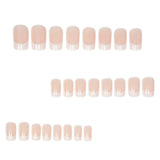 24pcs/Set White French Tips Press-On Nails