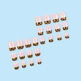 24pcs/Set Leopard Print French Tip Press-On Nails