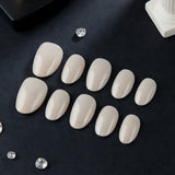 24pcs/Set Solid Apricot Short Oval Press-On Nails