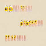 24pcs/Set Sunflower Press-On Nails