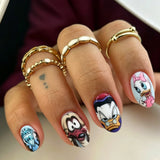 24pcs/Set Cartoon Color Blocking Press-On Nails